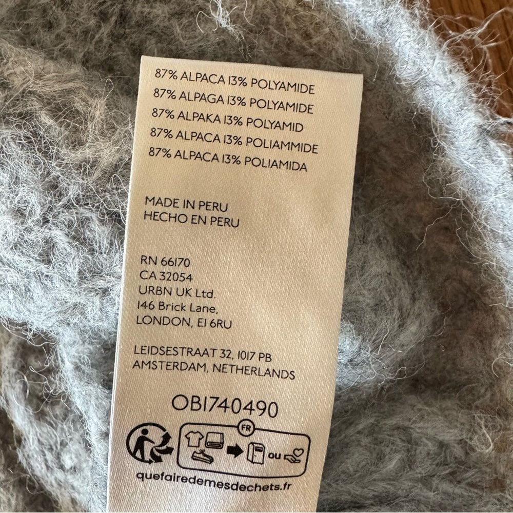 Free People Revolve Small Laverne Tunic Alpaca Sweater Gray Oversize Turtleneck - Picture 5 of 8